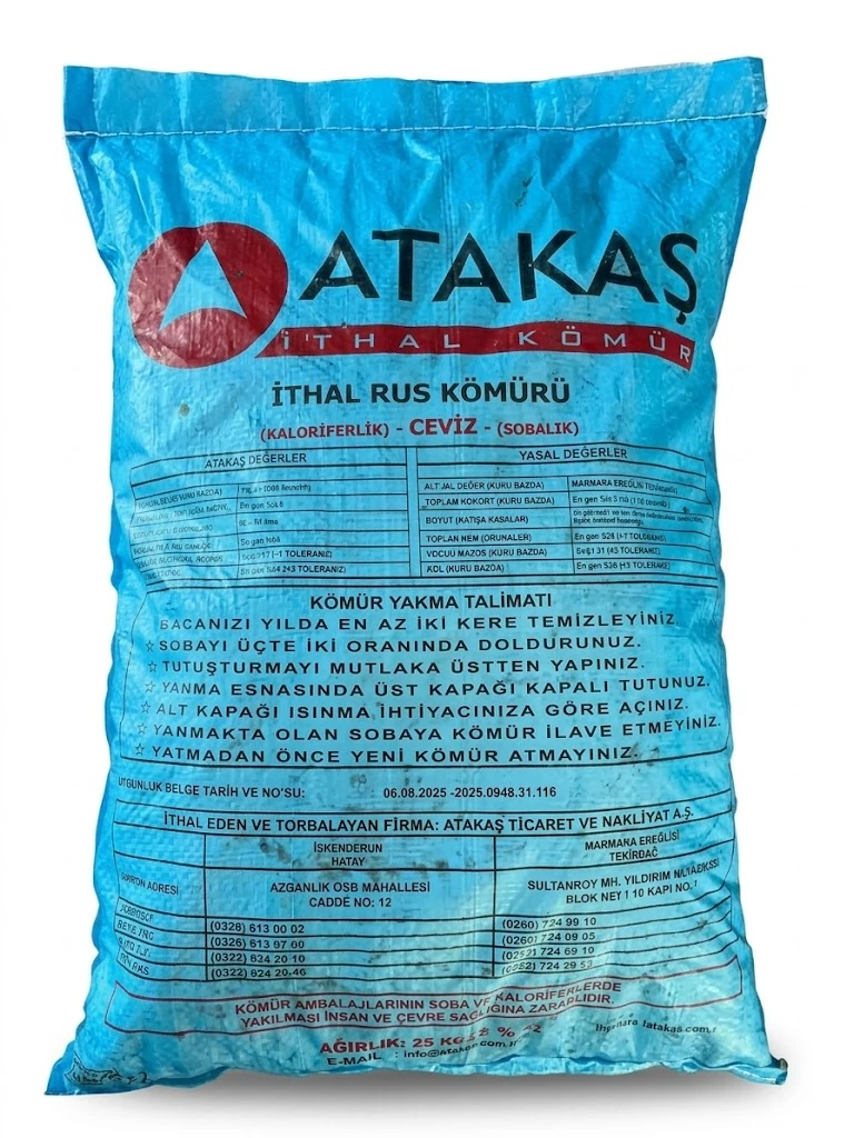 Atakaş İthal Rus Ceviz Kömür (22 - 70 mm)